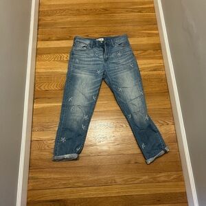 Madewell Embroidered Blue Jeans